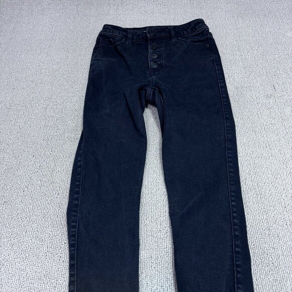 Old Navy Jeans Extra High Rise Rockstar Super Skinny Black Pockets Size 0 - Picture 6 of 12